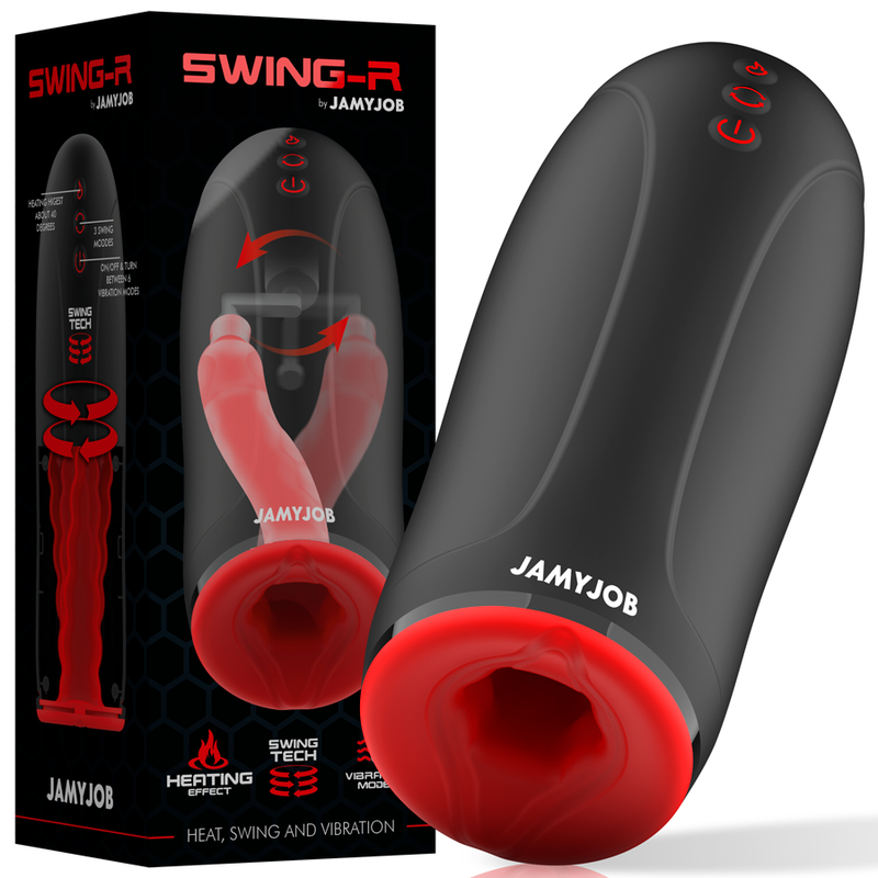 Jamyjob — Masturbateur effet chauffant swing-r, swing tech et vibration