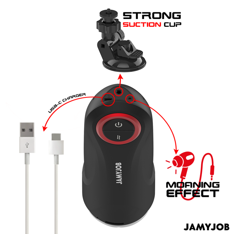 Jamyjob Gravity – automatischer Masturbator mit Vulva-Öffnung und 5 Saugmodi