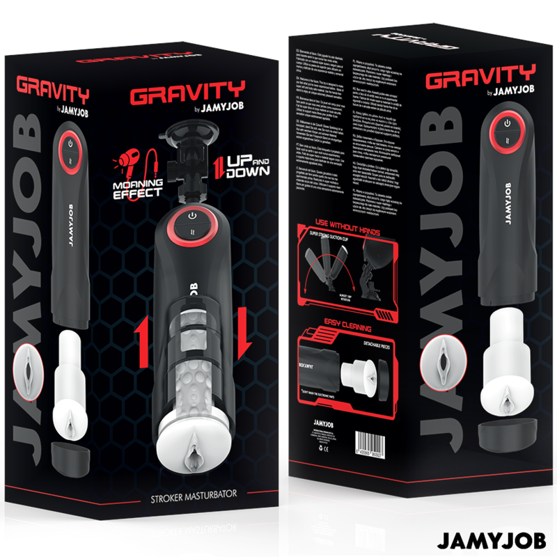 Jamyjob Gravity – automatischer Masturbator mit Vulva-Öffnung und 5 Saugmodi
