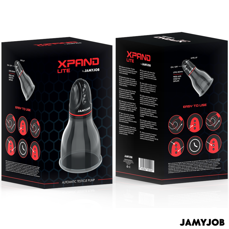 Jamyjob — Xpand lite pompe à testicules automatique 3 niveaux d'aspiration gris