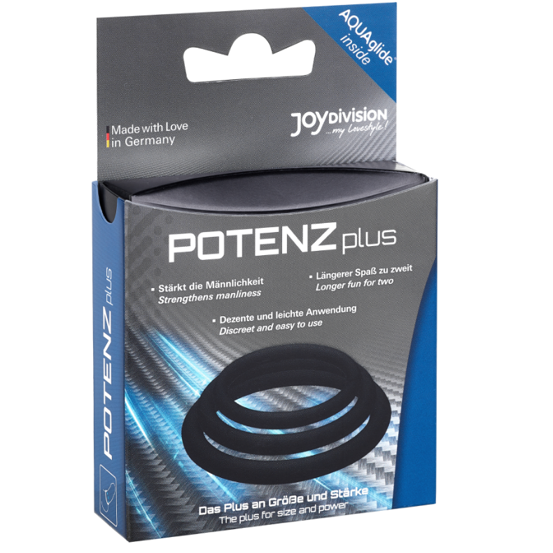 Kit de tres anillos JOYDIVISION POTENZplus negros, tallas S, M y L