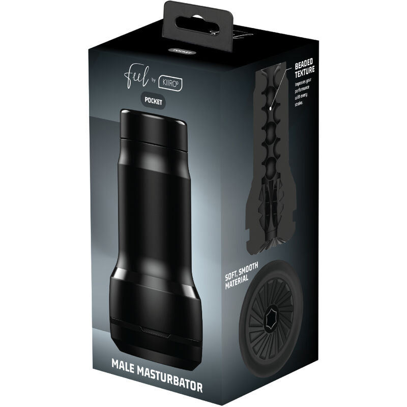 Kiiroo Feel Pocket – Masturbador masculino manual, negro