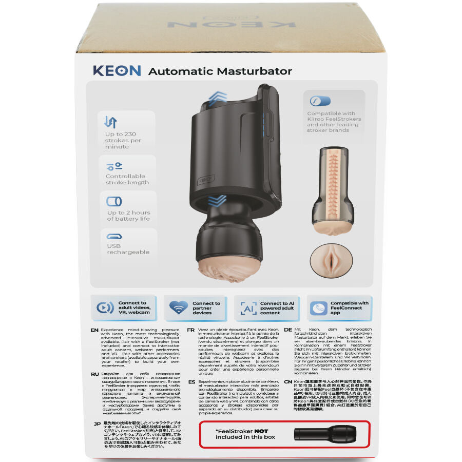 Caja del Kiiroo Keon, parte trasera con sus funciones