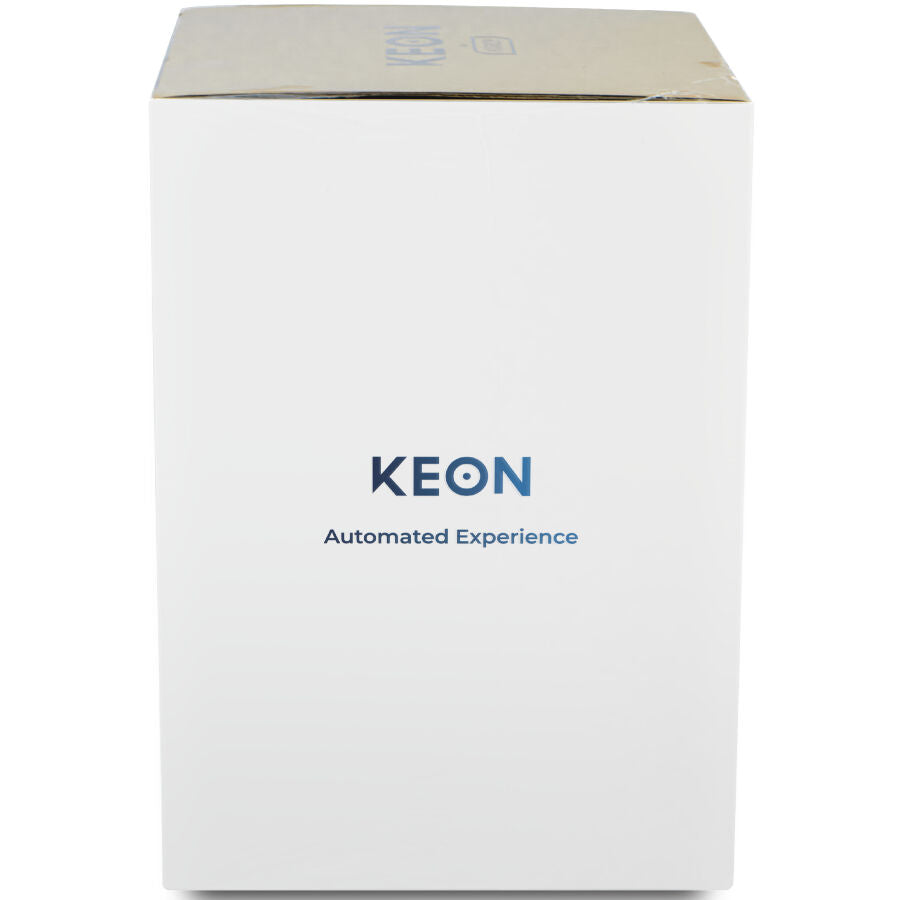 Lateral blanco de la caja del Keon, con el logotipo Keon