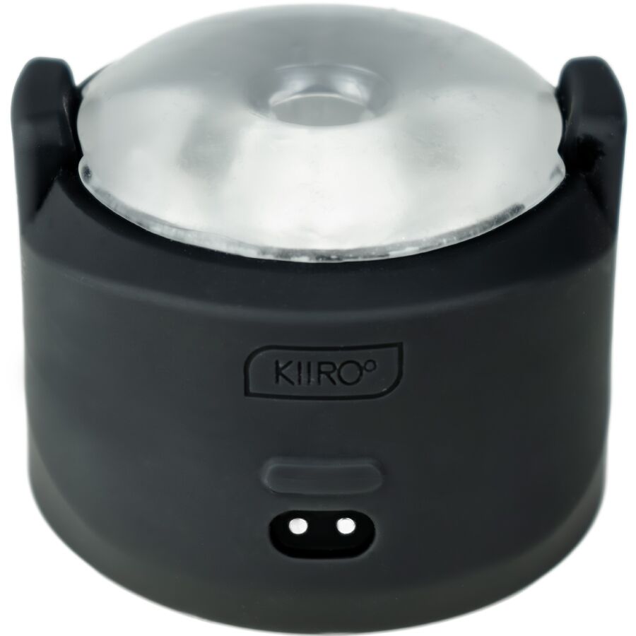 Schwarzer Kiiroo PowerShot mit Logo, Taste und Ladeanschluss