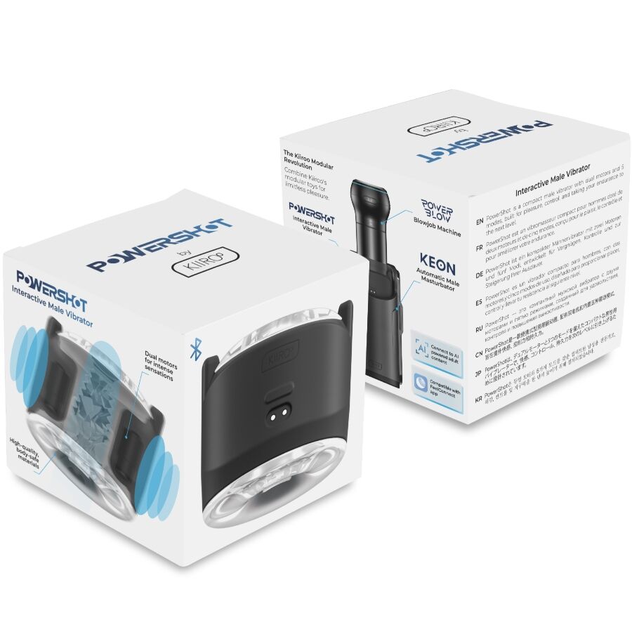 Verpackung des Kiiroo PowerShot, Vorder- und Rückseite