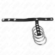 KINK – 4 Penisringe aus Metall am Riemen, 3,8 cm