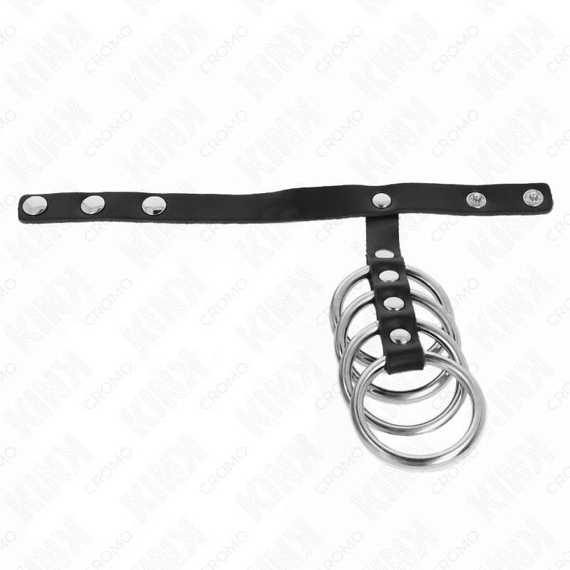 KINK – 4 Penisringe aus Metall am Riemen, 3,8 cm
