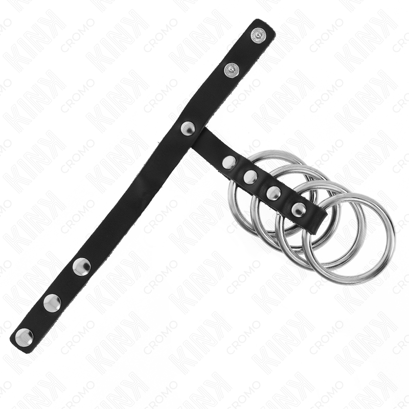 KINK – 4 Penisringe aus Metall am Riemen, 3,8 cm