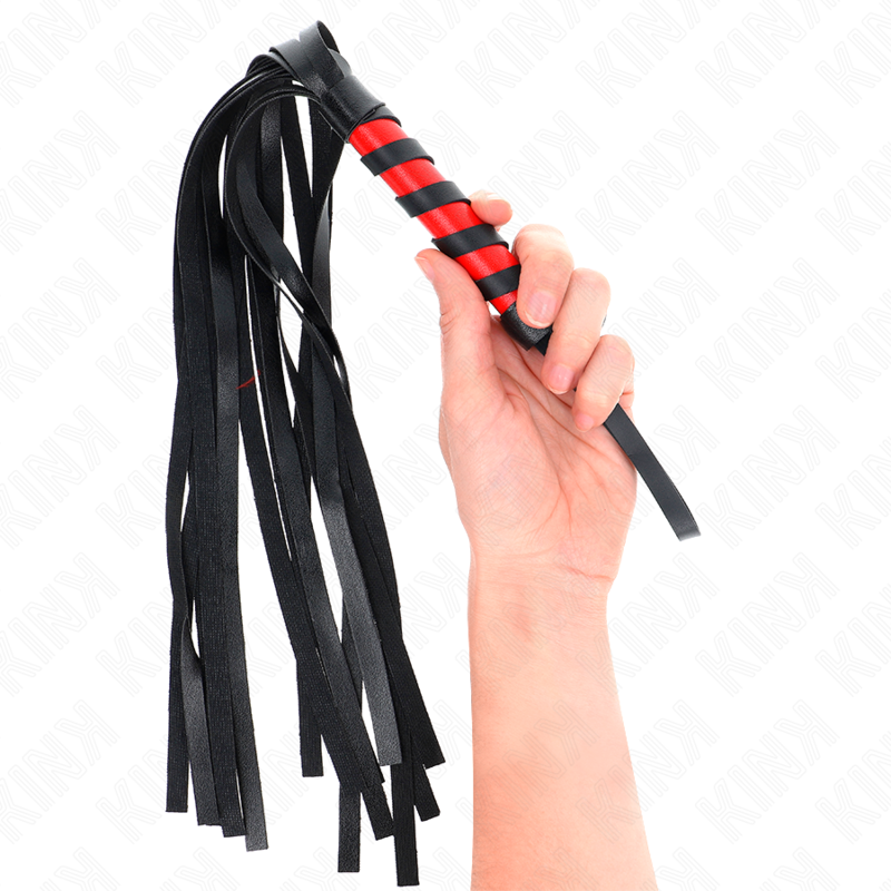 KINK – Flogger corto de mango rayado, 45 cm