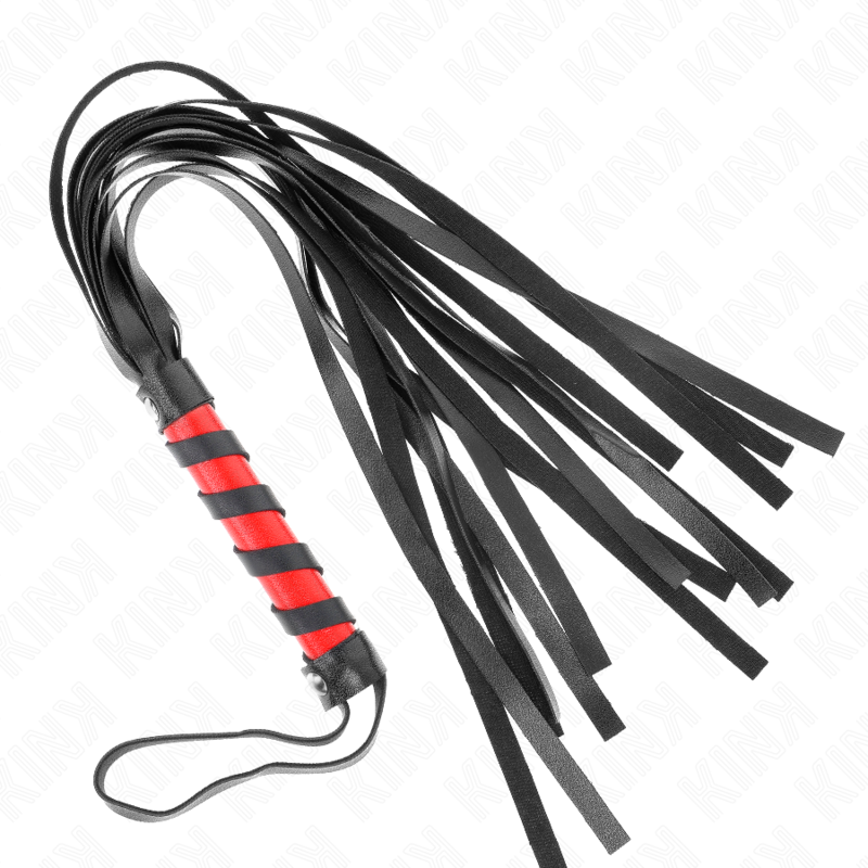 KINK – Flogger corto de mango rayado, 45 cm