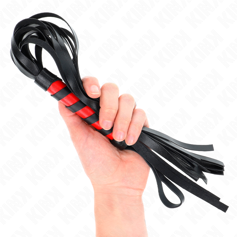 KINK – Flogger corto de mango rayado, 45 cm