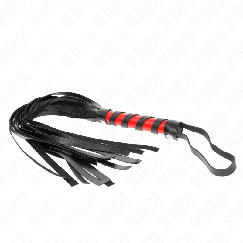 KINK – Flogger corto de mango rayado, 45 cm