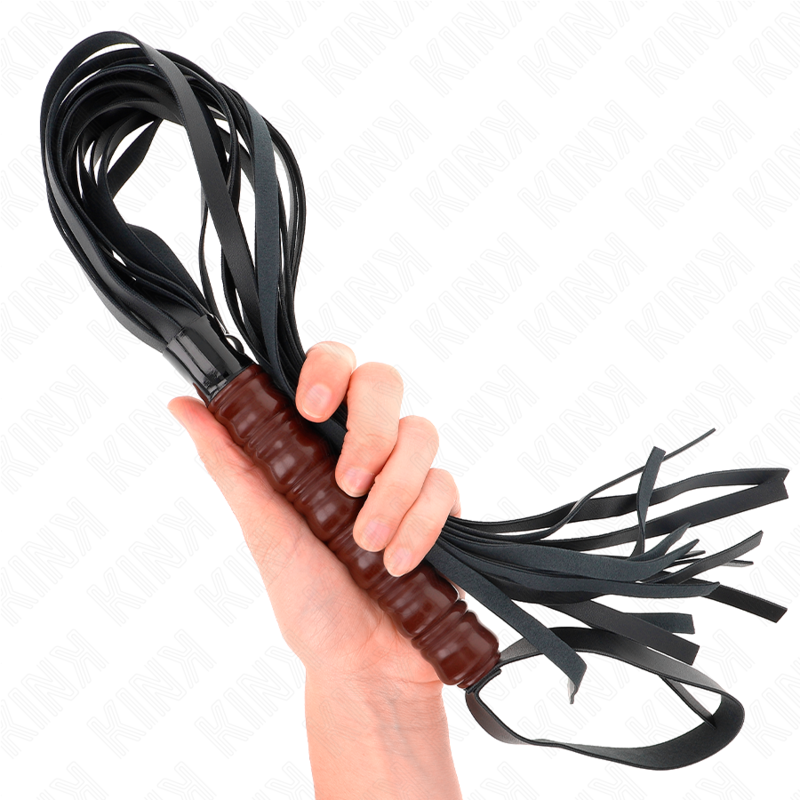 KINK – Flogger de mango color caoba, 53 cm