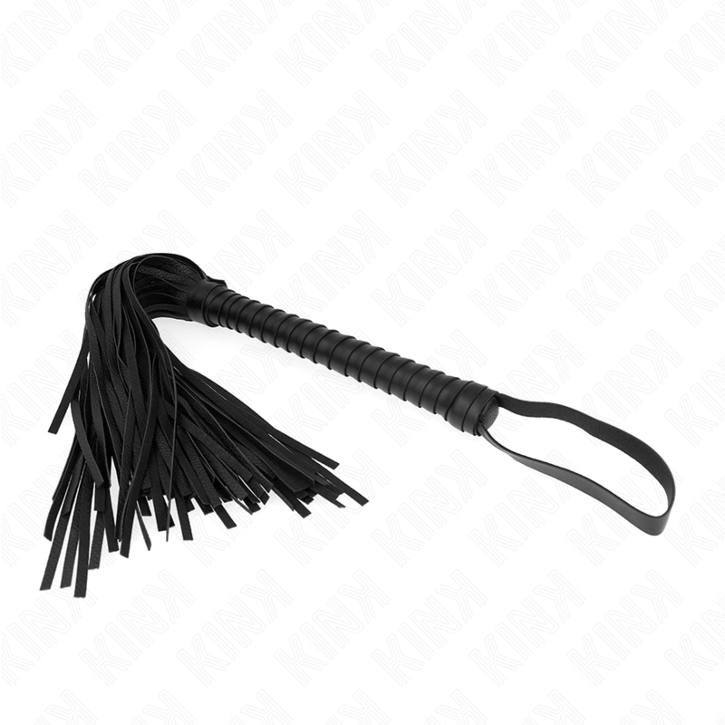 KINK – Schwarzer Flogger mit strukturiertem Griff, 48,5 cm