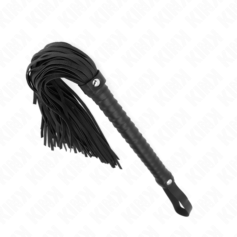 KINK – Schwarzer Flogger mit strukturiertem Griff, 48,5 cm