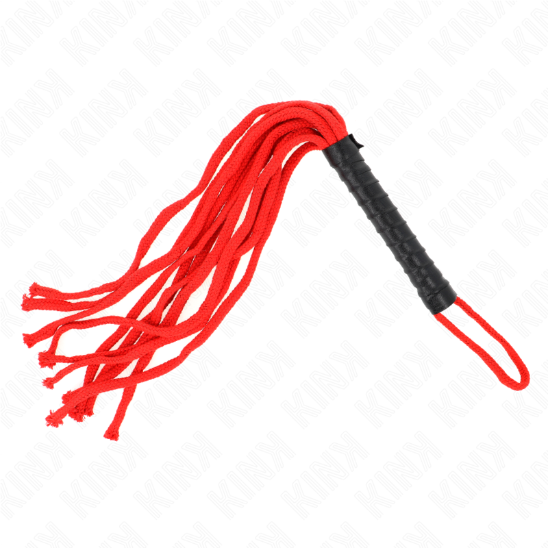 KINK – Flogger de cuerdas rojas, 56 cm