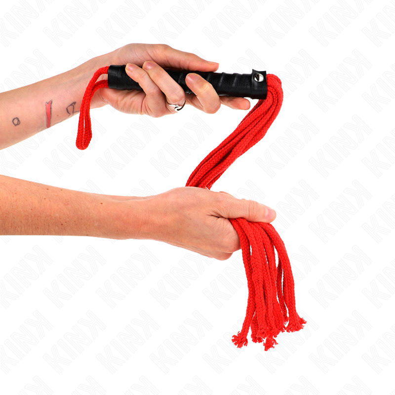 KINK – Flogger de cuerdas rojas, 56 cm