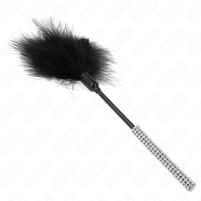 KINK – Plumero BDSM de mango con pedrería, 27 cm