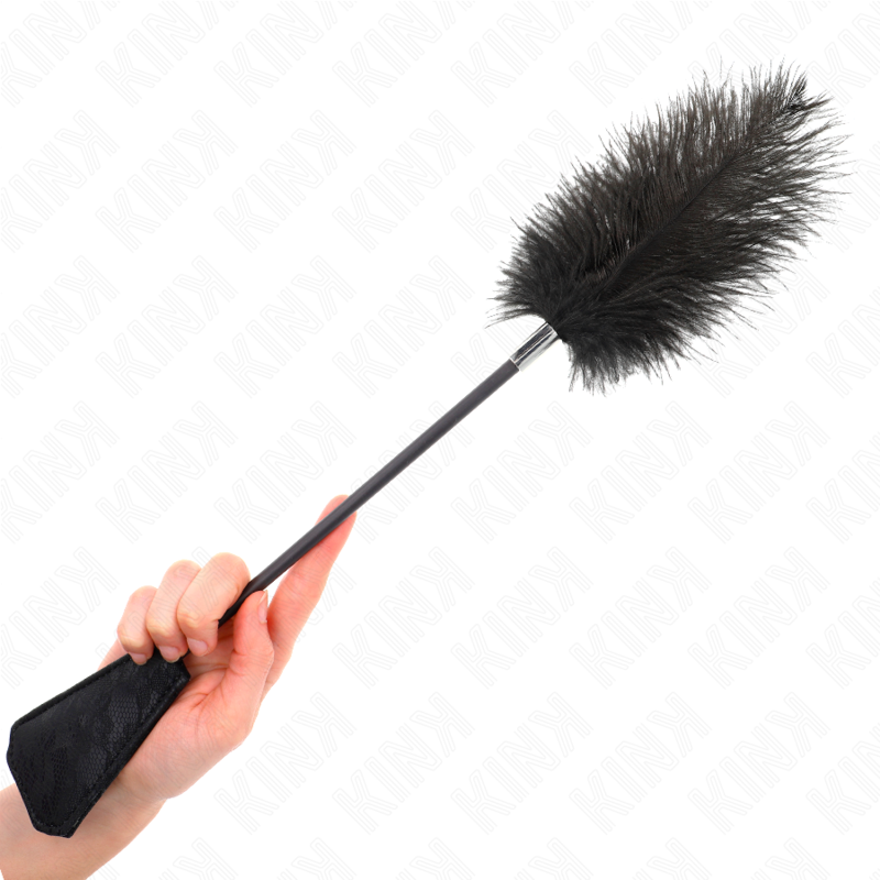 KINK – Plumero BDSM y paleta de encaje, 56 cm