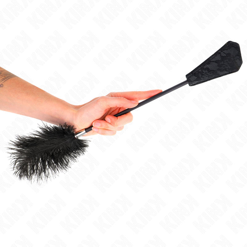 KINK – Plumero BDSM y paleta de encaje, 56 cm