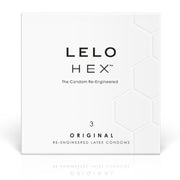 LELO HEX Original – Preservativos con estructura hexagonal, 3 unidades