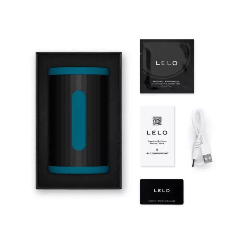 LELO F2S Double Sonic — Masturbateur connecté à deux moteurs soniques — Bleu canard