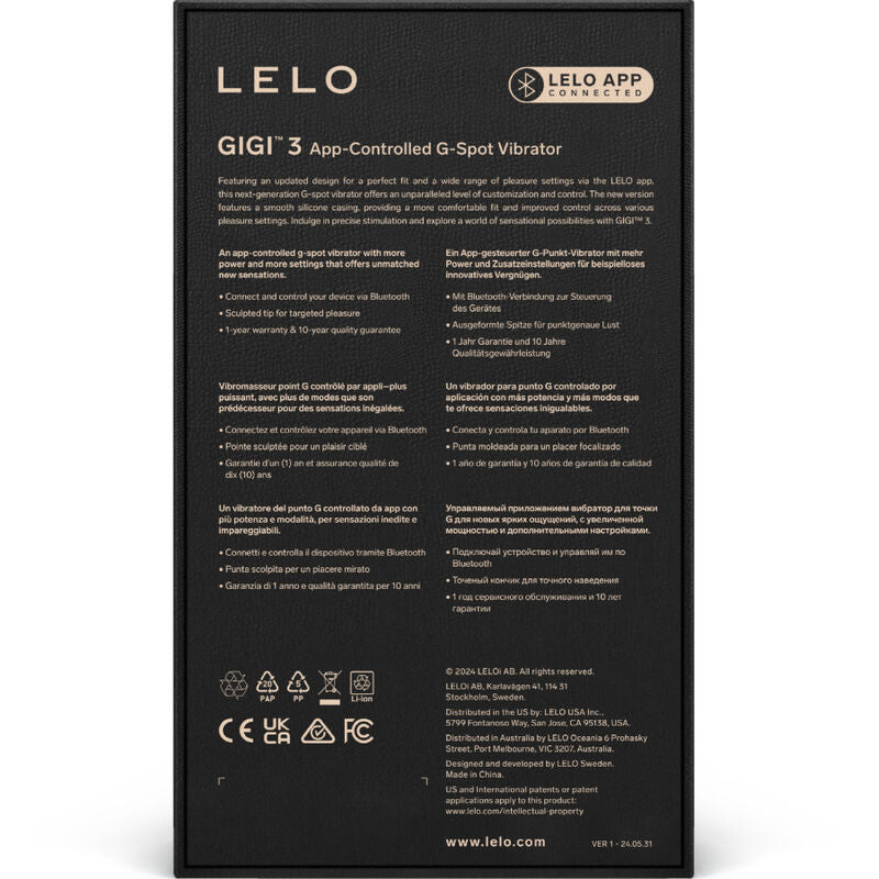 LELO Gigi 3 – G-Punkt-Vibrator mit flachem Kopf und App – Blau