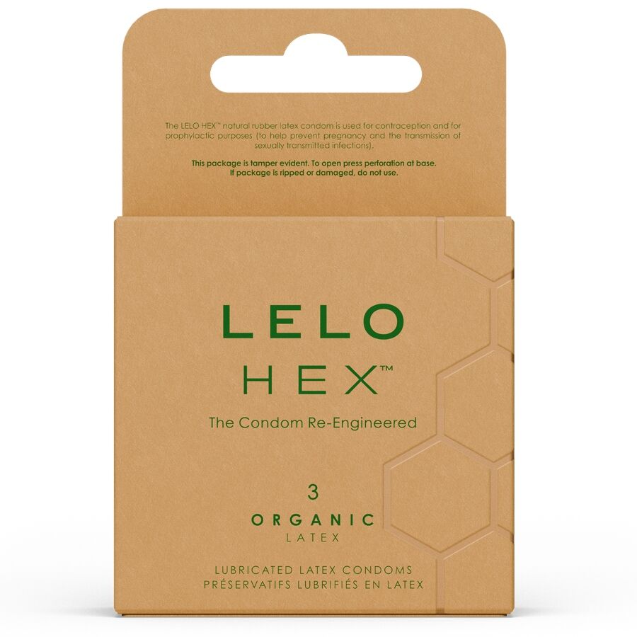 LELO HEX Organic – Preservativos con L-arginina, 3 unidades