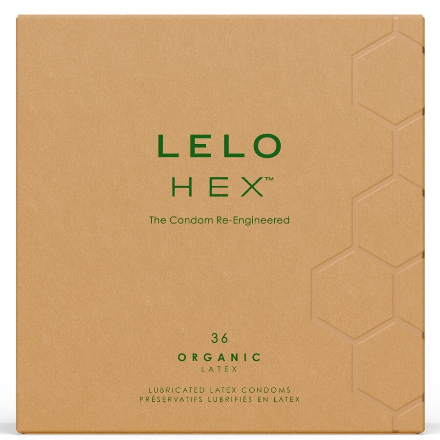 LELO HEX Organic – Preservativi con L-arginina, 36 pezzi