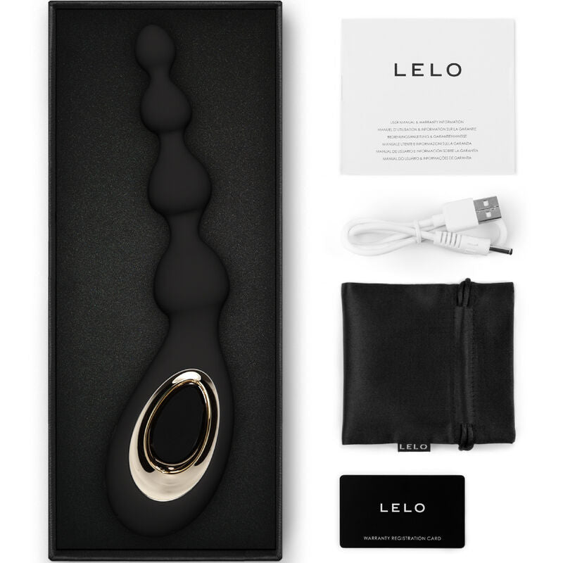LELO Soraya Beads – Vibrierende Analkette mit vier Kugeln – Schwarz
