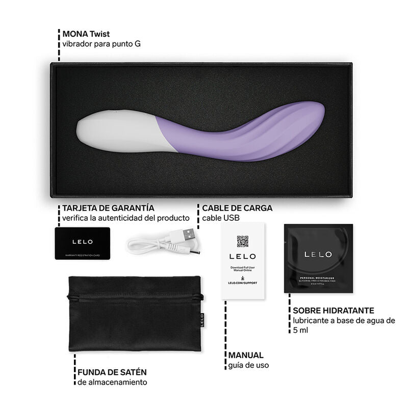 LELO Mona Twist – Vibrador punto G con relieves y app – Lila