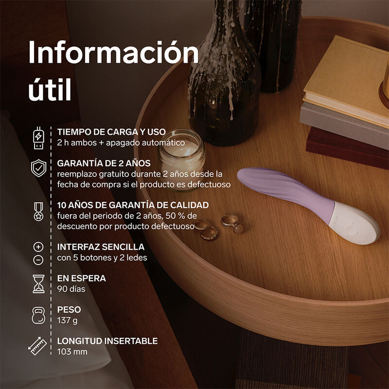 LELO Mona Twist – Vibrador punto G con relieves y app – Lila