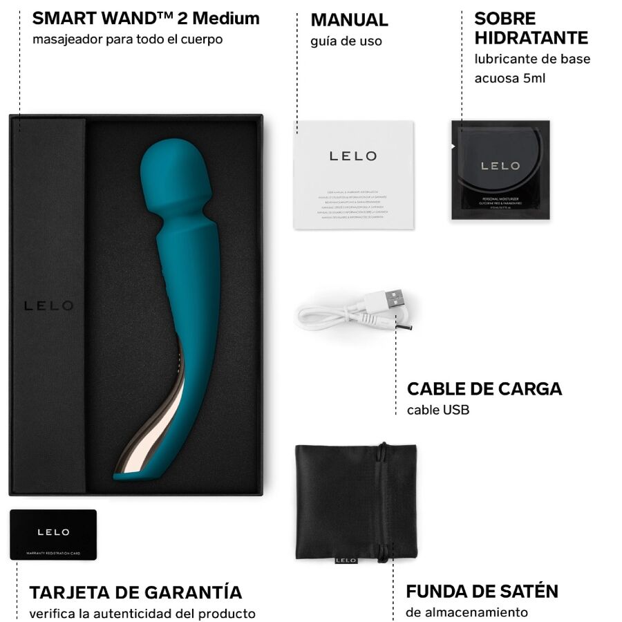 LELO Smart Wand 2 Medium – Massagestab für Körper und Klitoris – Aqua