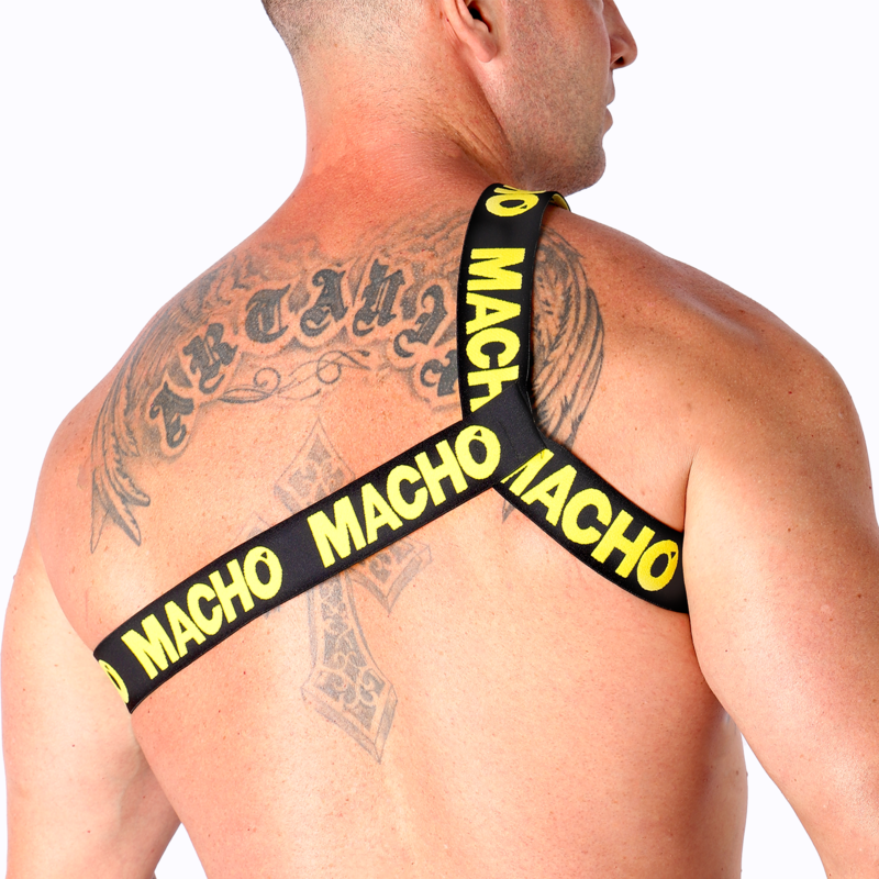 Macho Roman — Harnais de torse élastique — Jaune