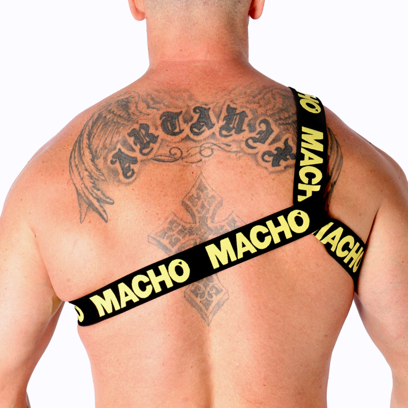 Macho Roman — Harnais de torse élastique — Jaune