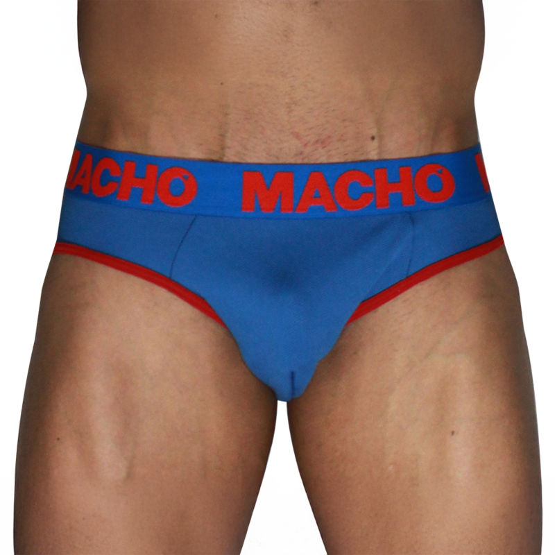 Macho MCH005 Classic – Slip de hombre azul y rojo