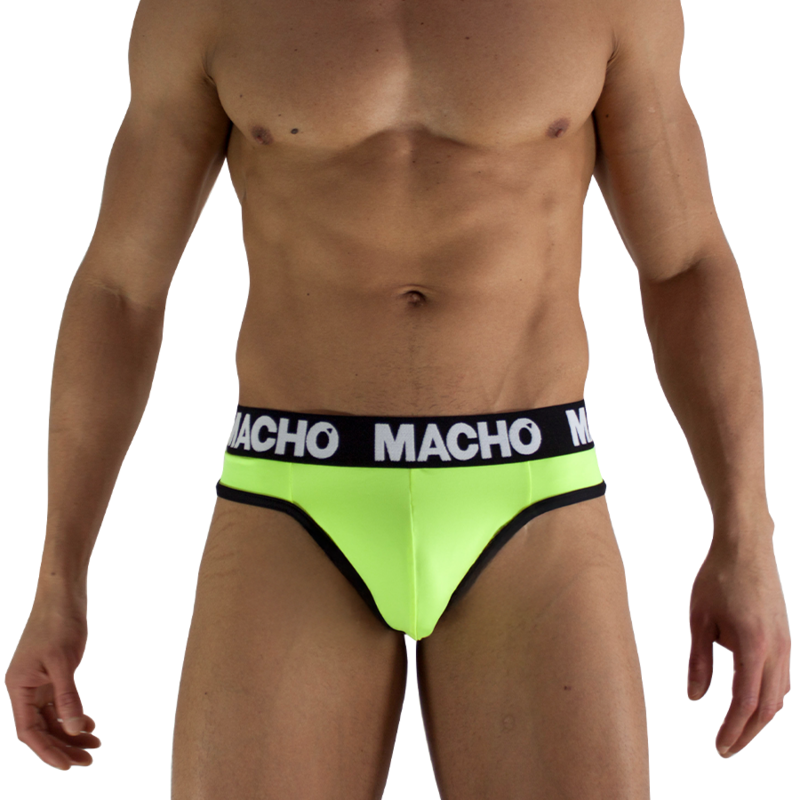 Macho MTG001 – Tanga para hombre amarillo flúor