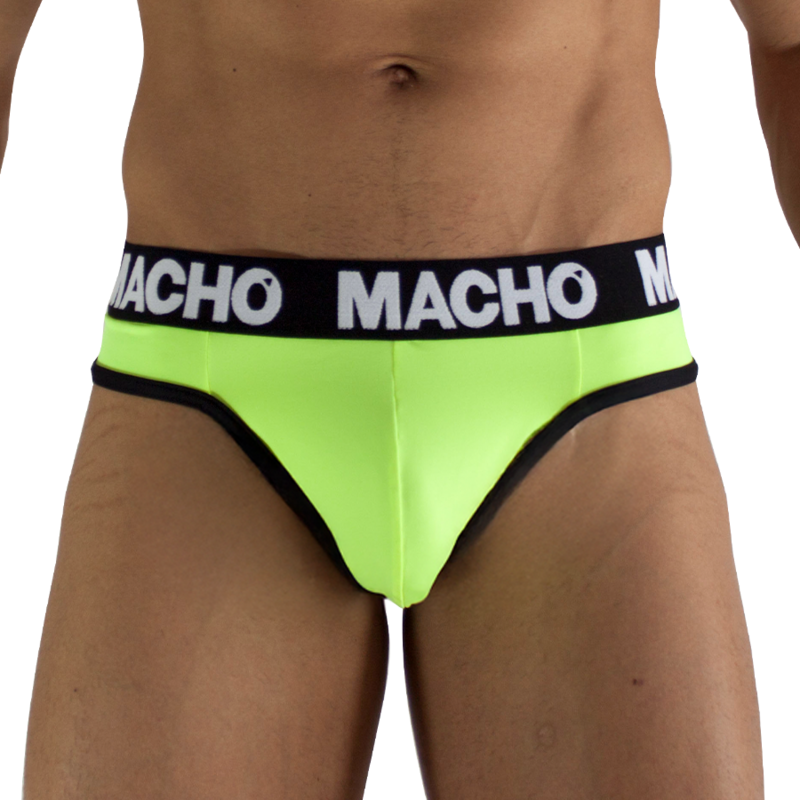 Macho MTG001 – Tanga para hombre amarillo flúor