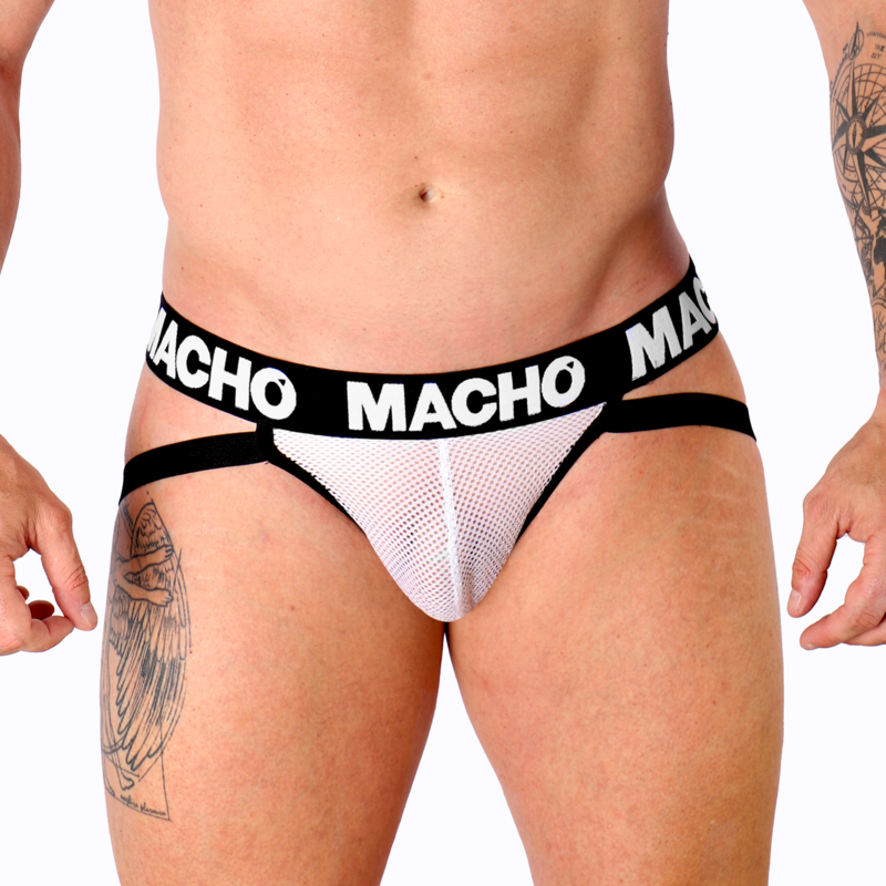 Macho MX26X1 — Jockstrap en résille blanche