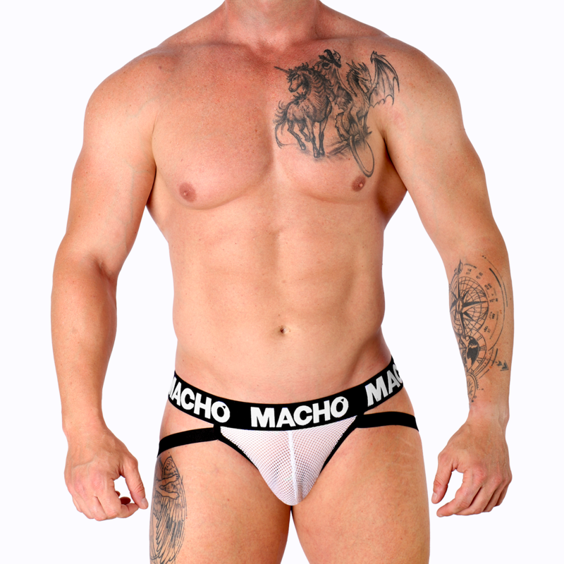 Macho MX26X1 — Jockstrap en résille blanche