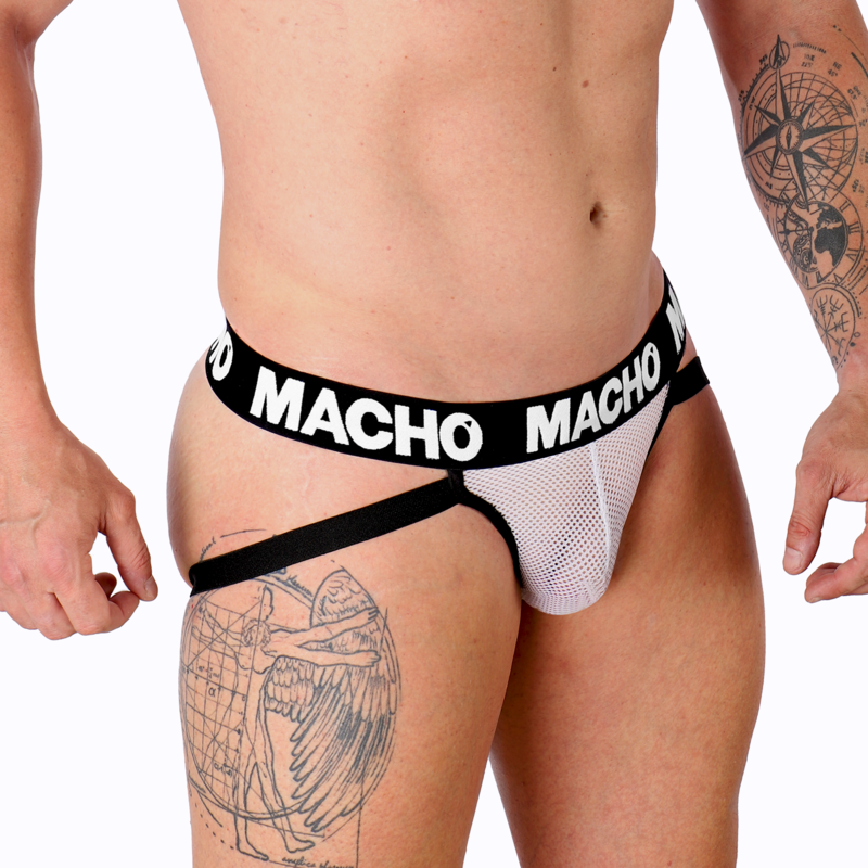 Macho MX26X1 — Jockstrap en résille blanche