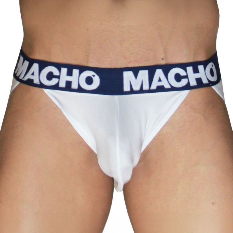Macho MX29DK — Jockstrap blanc et bleu marine