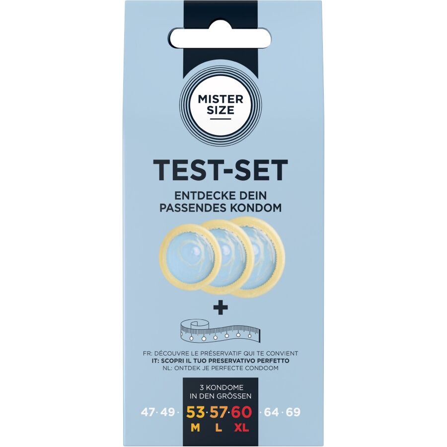MISTER SIZE – Preservativos de 53, 57 y 60 mm con cinta métrica