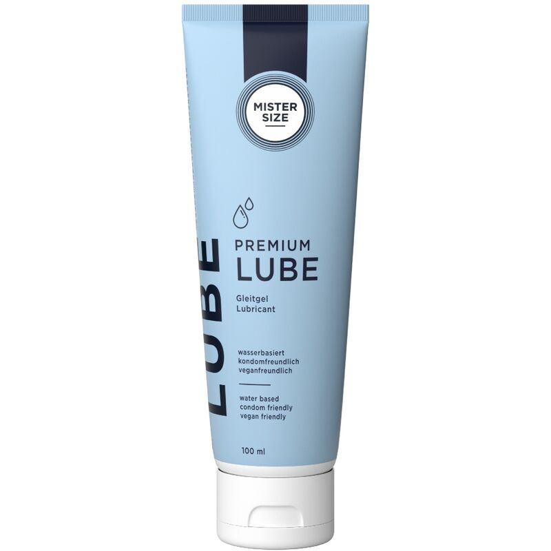 Tube Mister Size Premium Lube mit 100 ml, hellblau, Vorderseite