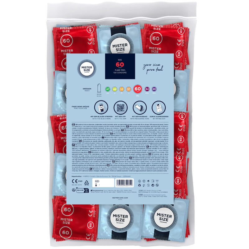 Mister Size 60 — Préservatifs XL, 100 unités