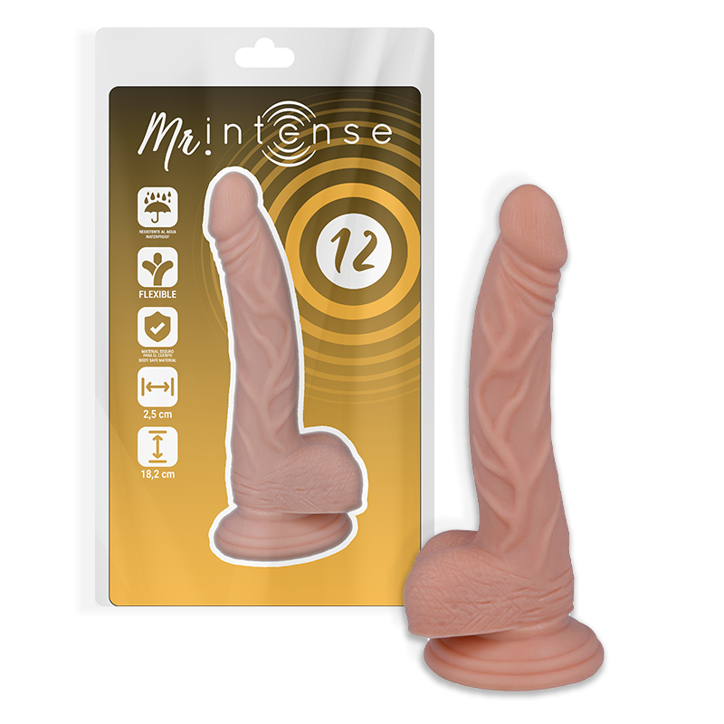 Mr. Intense N°12 – Dildo realistico sottile con ventosa, 18,2 cm