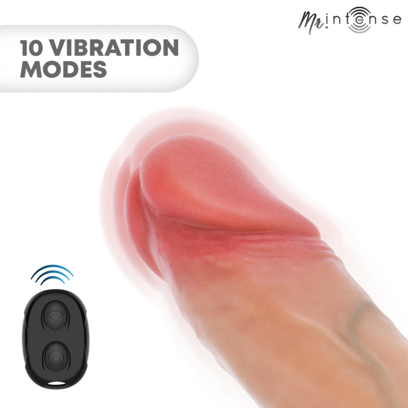 Mr. Intense Arnold L, guaina fallica vibrante in silicone con telecomando, 16 cm, Ø 4,5 cm