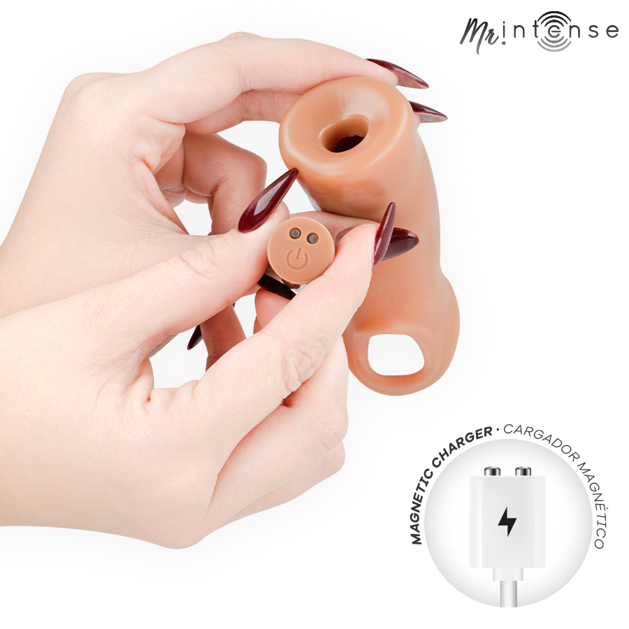 Mr. Intense Arnold L, guaina fallica vibrante in silicone con telecomando, 16 cm, Ø 4,5 cm