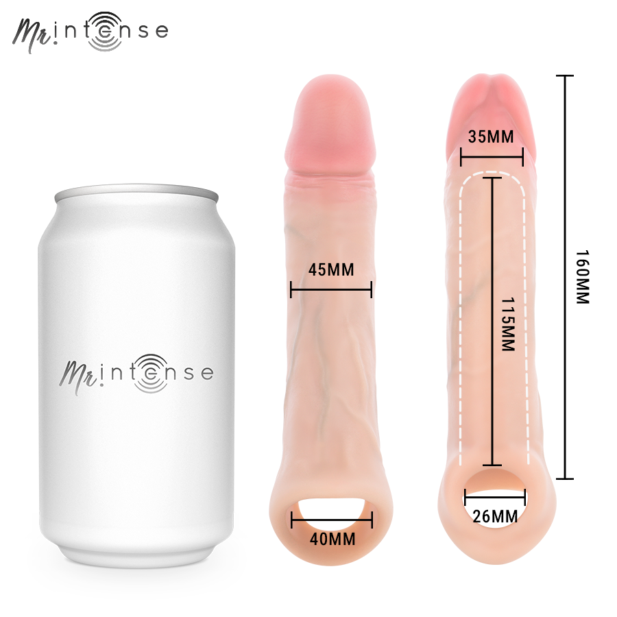 Mr. Intense Arnold L, guaina fallica vibrante in silicone con telecomando, 16 cm, Ø 4,5 cm